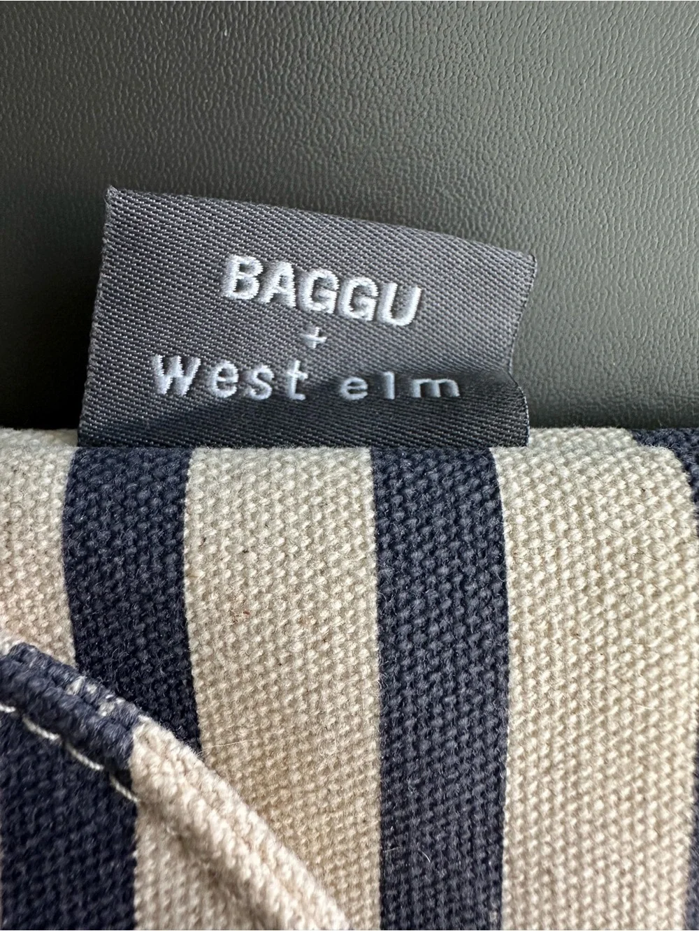 West Elm x BAGGU - Navy/Natural Stripe with Burgundy accent iPad Sleeve/Case